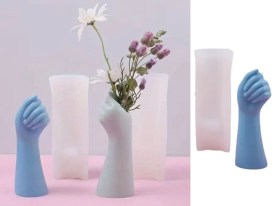 Molde silicona florero mano 